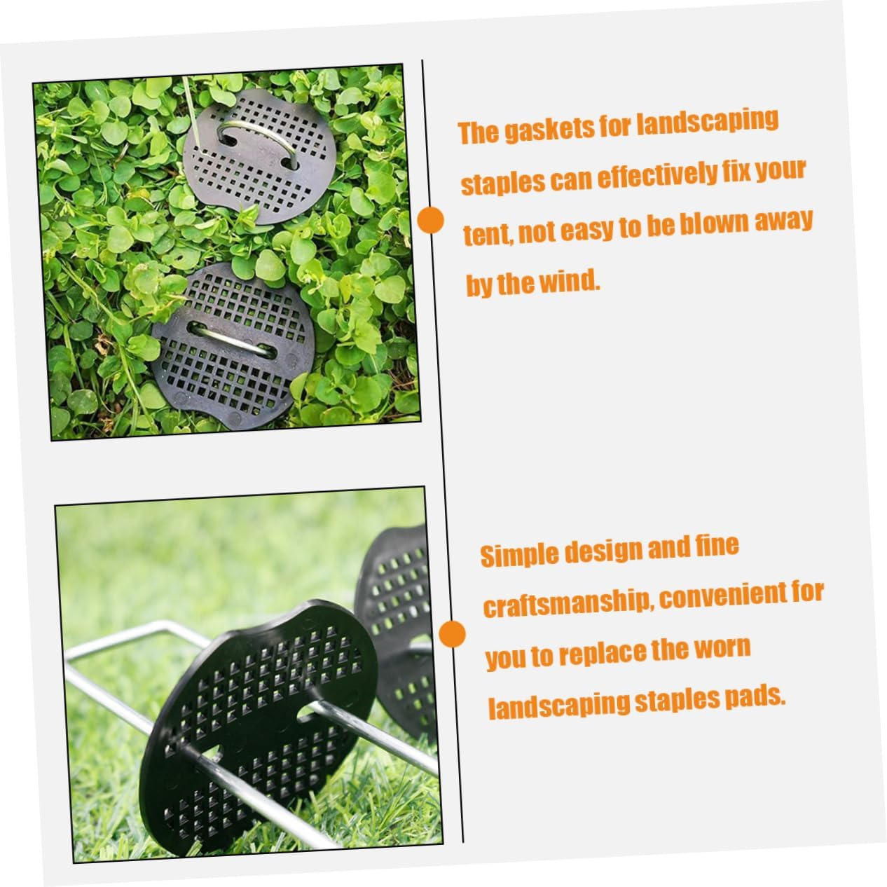 CIMAXIC 100Pcs Mulch Holder Gardening Pad Pad Gasket for Grass and Divider Heavy Duty Ground Anchor for Stakes image number 4