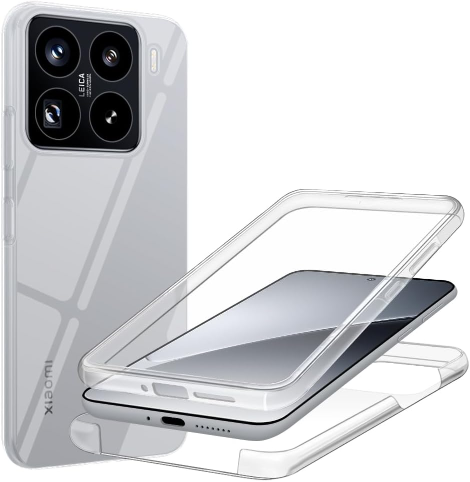 HSP 360 Degree Case for Xiaomi 15 Pro [Full Protection] Mobile Phone Case Protective Case Scratch-Resistant Shockproof Drop Protection Camera Protection Screen Protector Perfect Fit Premium TPU and PC