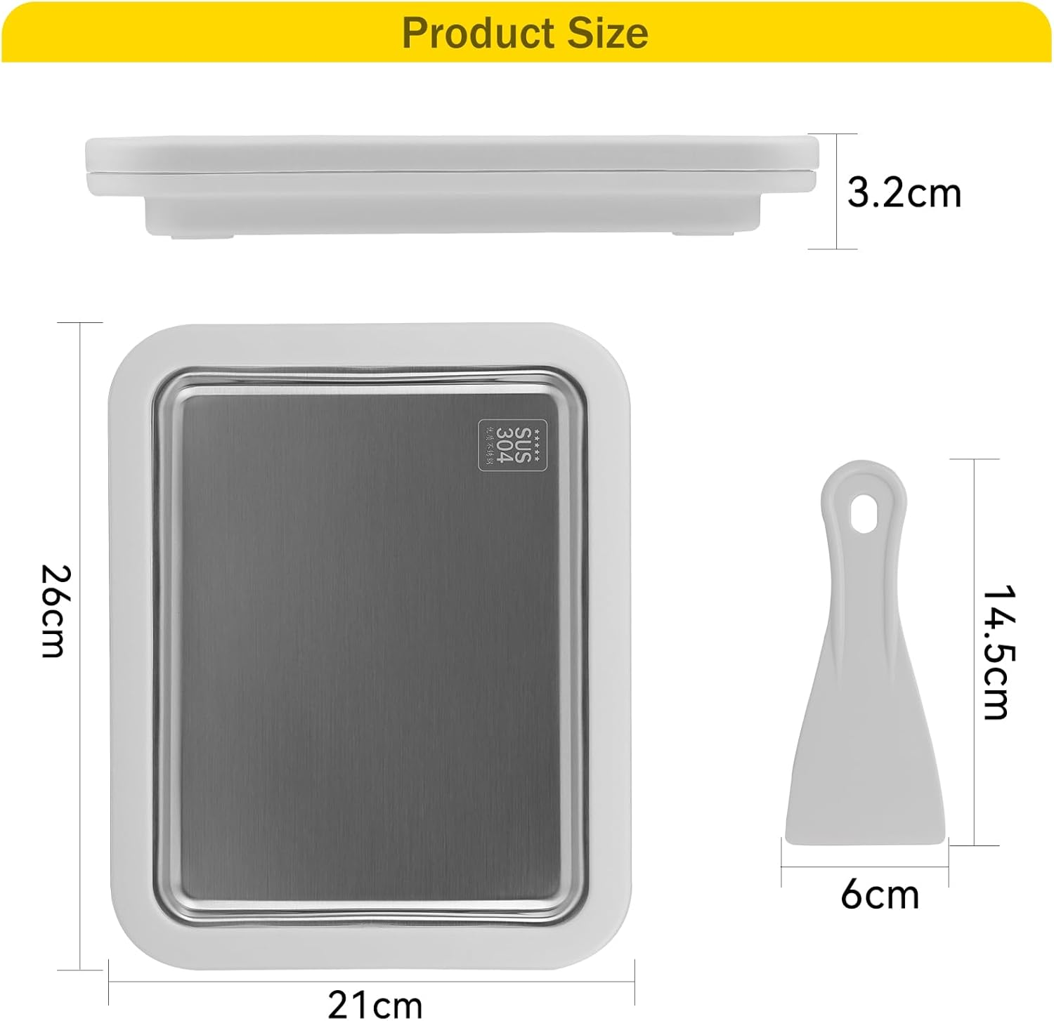 DBREAKS Ice Cream Roller Maker Pan, Ice Plate, Ice Cream Rolls Maker, Ice Rolls Machine, Homemade Ice Cream, Ice Cream Plate for Ice Rolls, Stainless Steel, for Frozen Yoghurt Ice Cream Gelato, Green image number 6