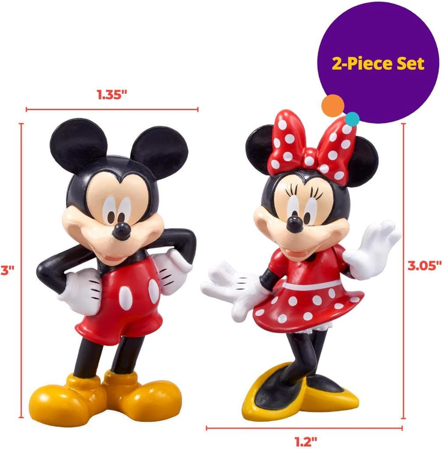 Decoset&reg; Disney Mickey Mouse and Minnie Mouse Cake Topper, 2-Piece Topper Set, Durable Food-Safe Plastic image number 4