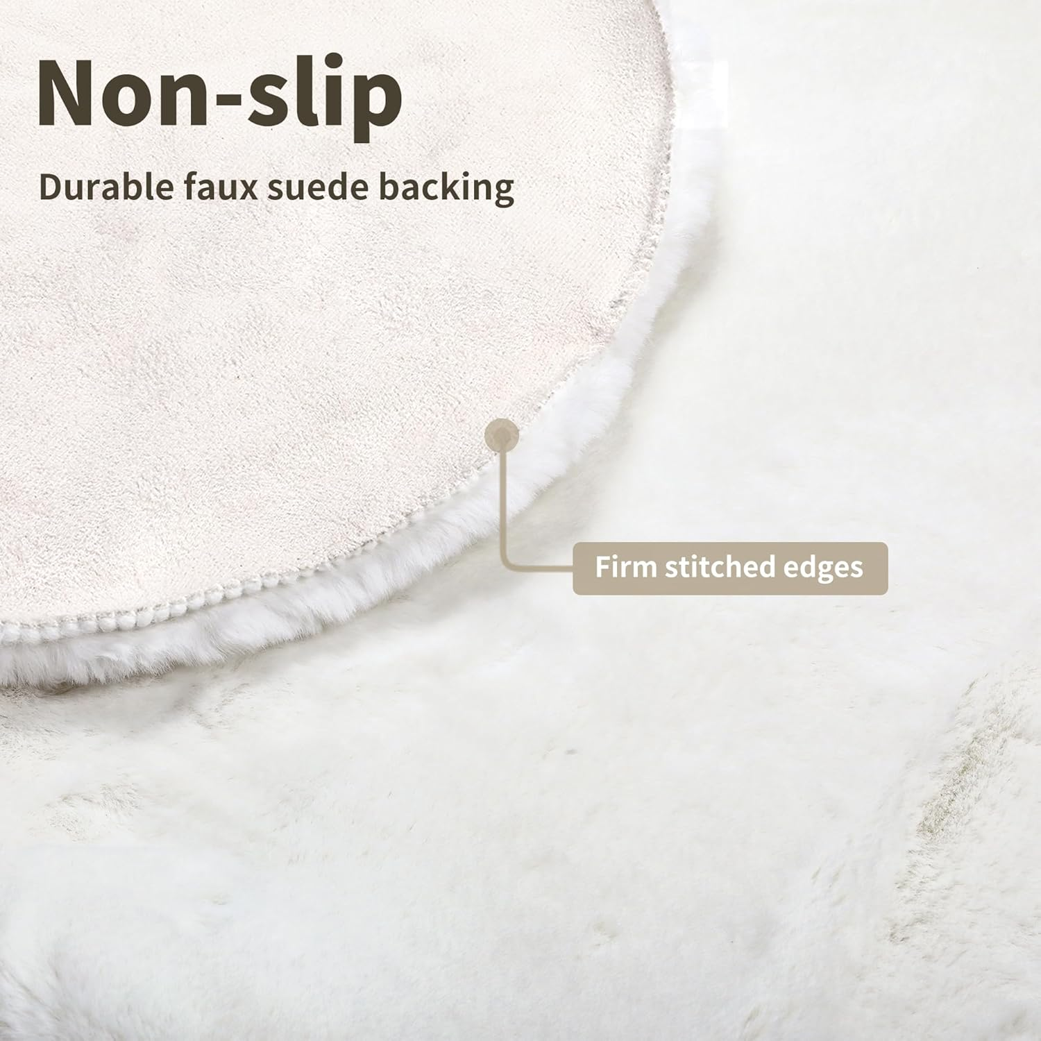 MARLOW Fluffy Shaggy Rug Anti-Slip, Faux Fur Sofa Rugs, Super Soft Floor Carpet for Bedroom, Living Room, Office (200X80Cm,White) image number 4