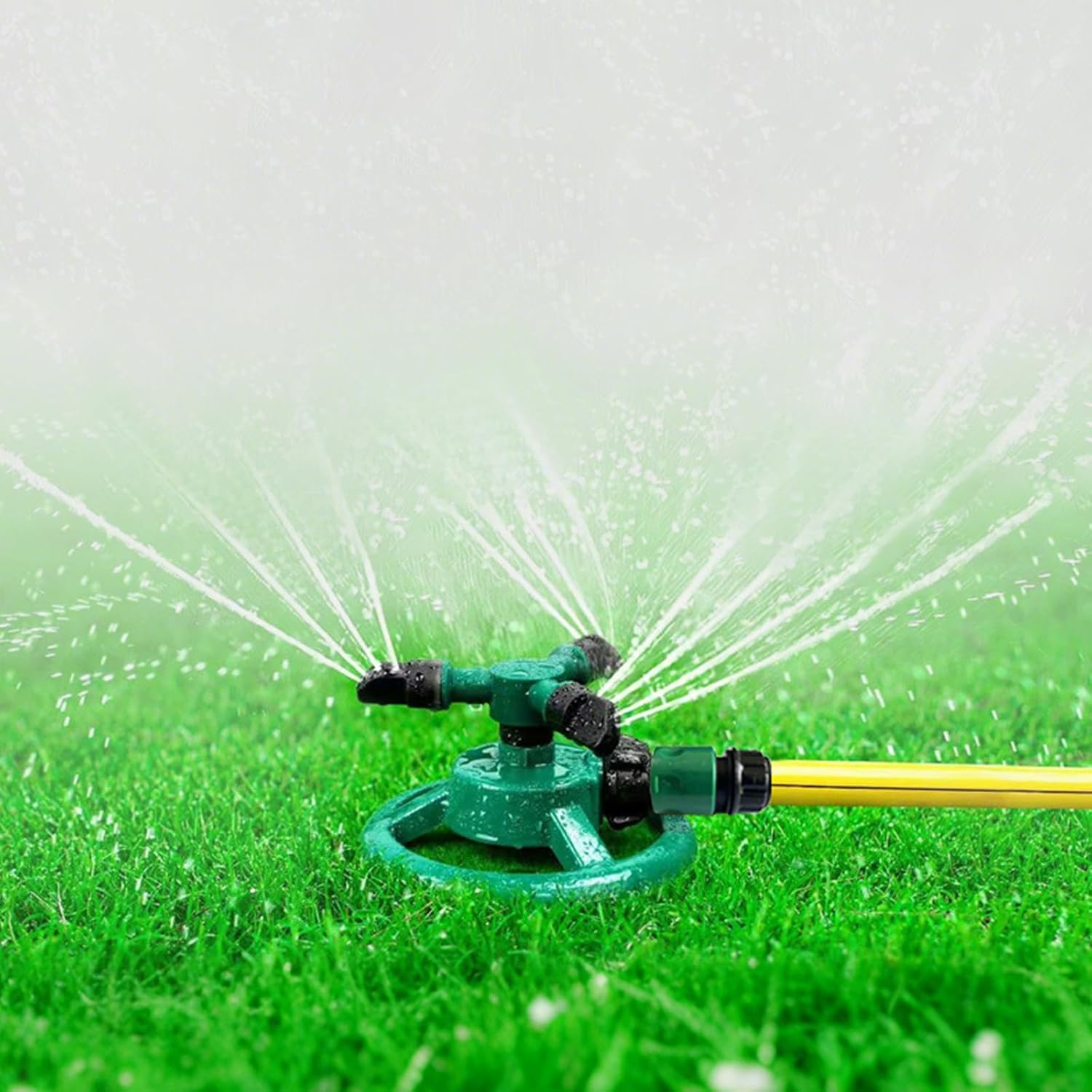 360&deg; round Base Lawn Sprinkler - Adjustable Rotating Sprinkler for Yard, Garden Irrigation with Water-Efficient Spray Patterns image number 4