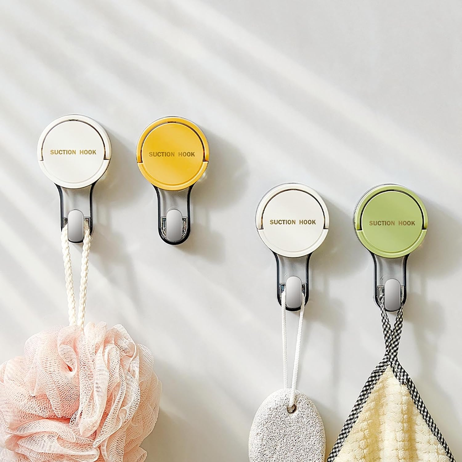 Suction Hooks No-Drill Bathroom Towel Hook for Towels, Robes, Coat, Hat, Kitchenware Waterproof Traceless Wall Hooks for Bathroom Kitchen Bedroom (3 Packs) image number 2