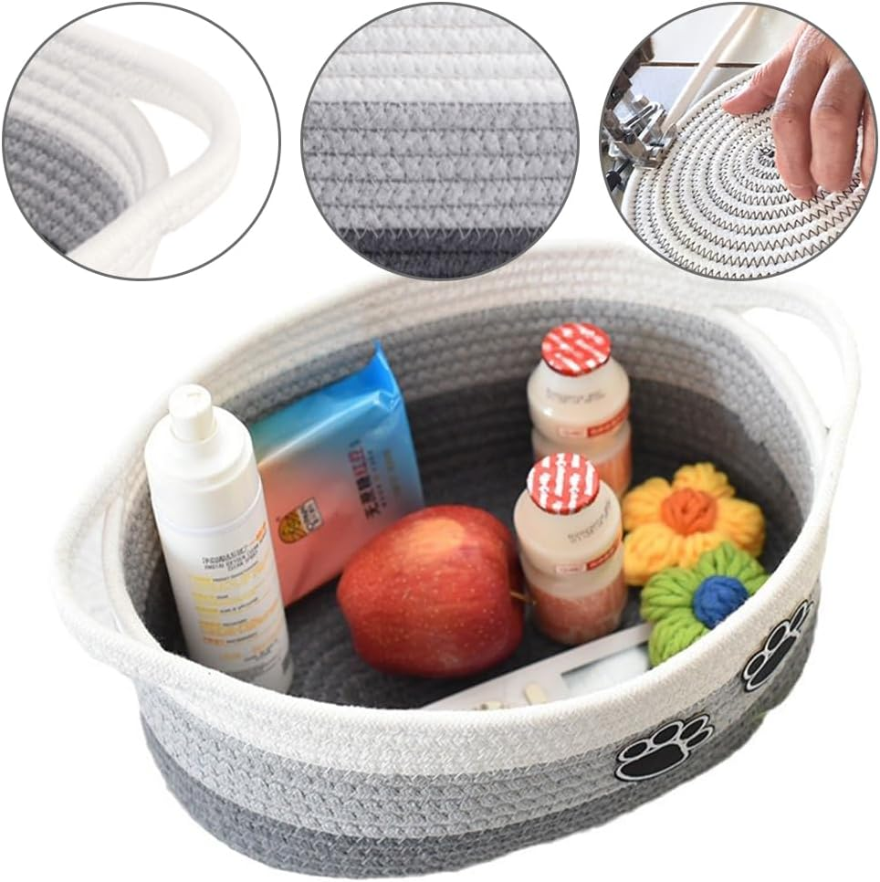 Woven Cotton Rope Basket, Multi-Purpose Storage Basketry, Eco-Friendly Laundry Organizer, Breathable & Durable for Home & Nursery