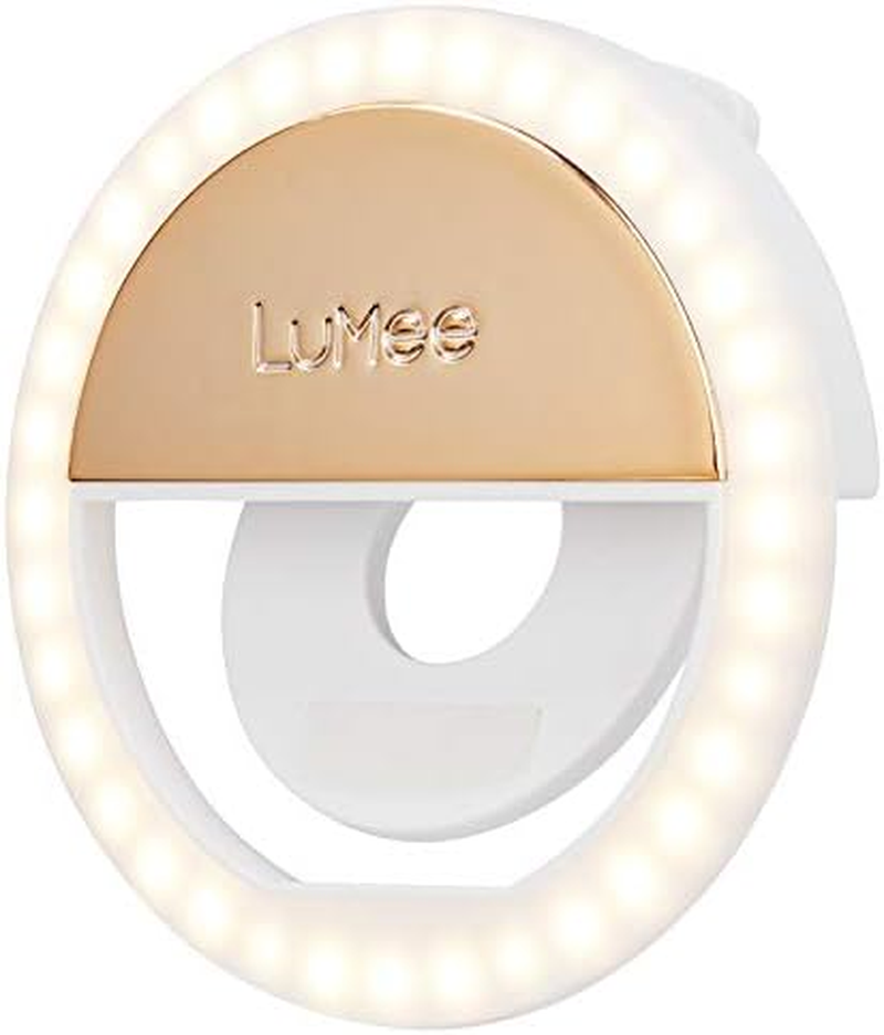 Case-Mate Lumee Studio Clip Light - LED Ring Light for Laptops, Monitors, Smartphones, Tablets - Portable and Rechargeable - Gold - Black image number 5