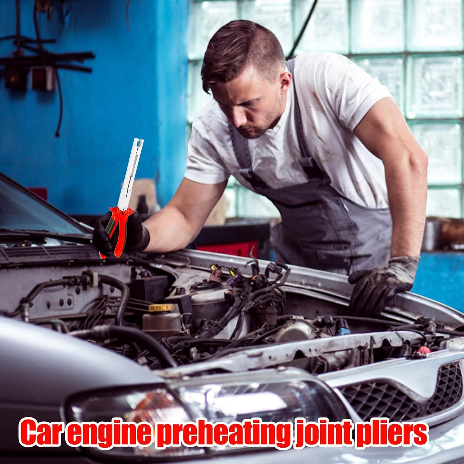 Electrical Plug Pliers, Glow Plug Socket Pliers, Preheated Splice, 9.44I Inches Long, Straight Jaw Ergonomic Grip, Long Lasting Auto Maintenance Tool image number 5