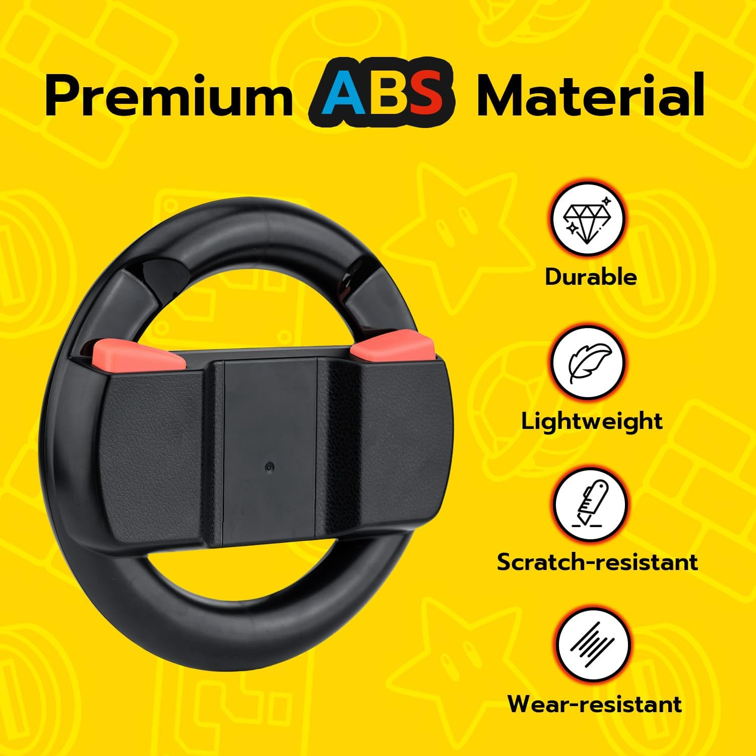 Mcbazel Steering Wheels for N-Switch2 Joy Con - Racing Controller Accessories with Ergonomic Grip & L/R Triggers, Easy Install for Mario Kart, Family Gaming Compatible with All Switch 2 Games(2-Pack) image number 6