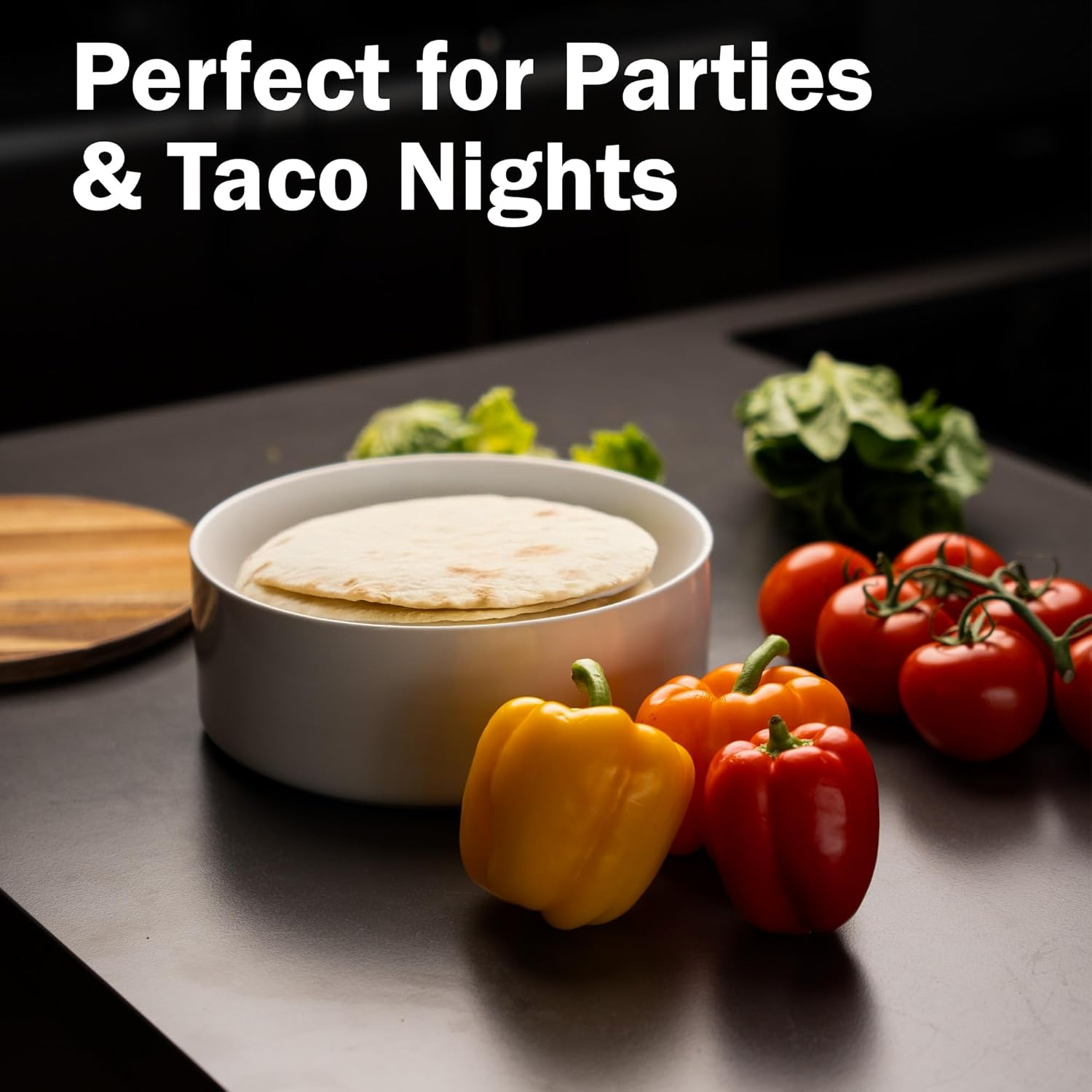 Tortillada - Tortilla Warmer Ceramic with Lid 23.5 Cm, Bread Warmer, Pancake Warmer, Tortilla Holder with Lid - Microwave-Safe image number 4