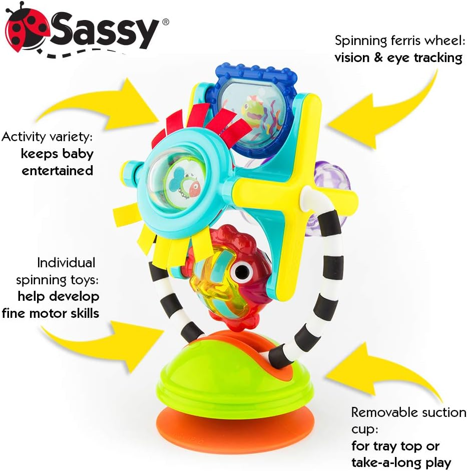 Sassy Fishy Fascination Station 2-In-1 Suction Cup High Chair Toy, Developmental Tray Toy for Early Learning, Ages 6+ Months image number 1