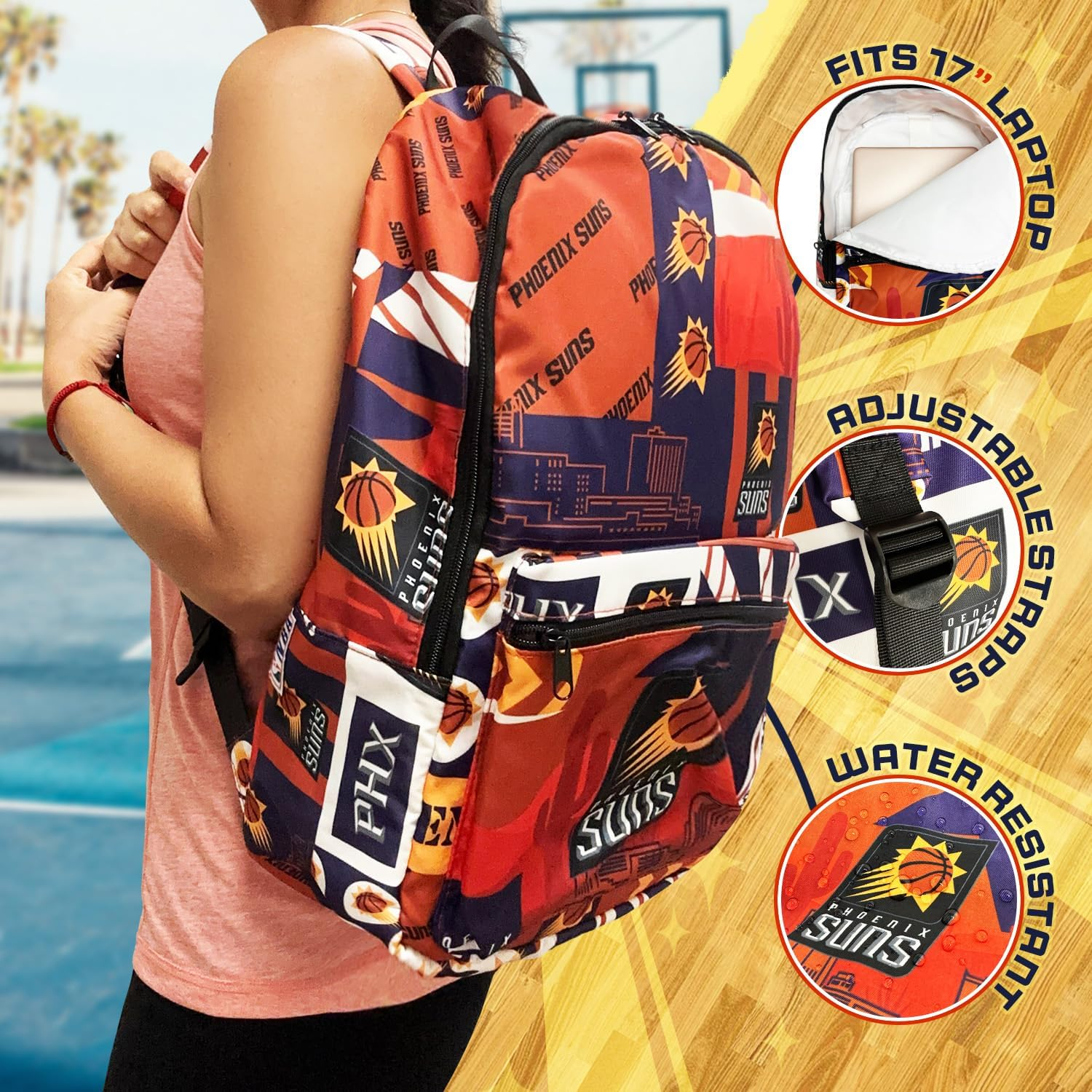Pro Specialties Group Phoenix Suns Bags, Big Backpack, One Size, Travel Backpacks - Mini Backpack image number 3