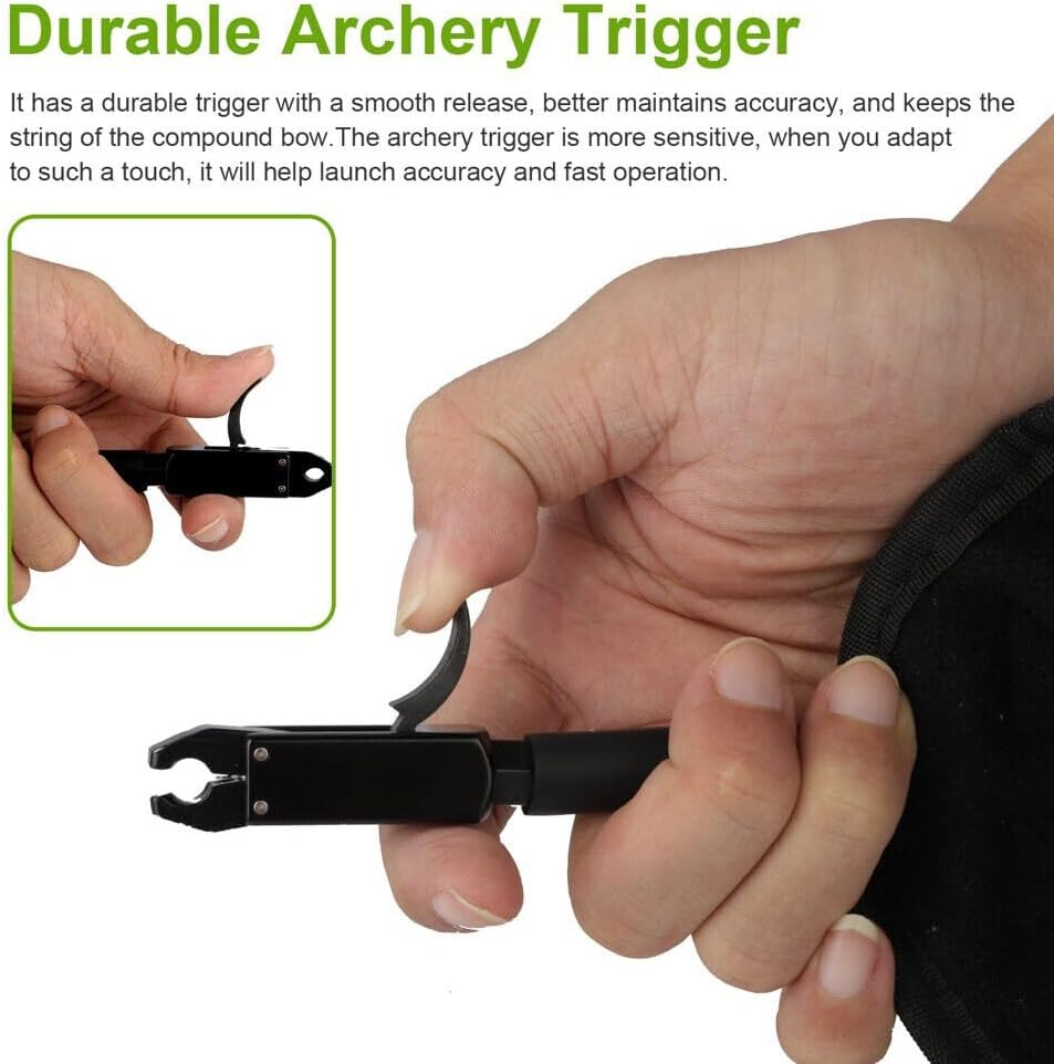 Archery Release Aid Compound Bow with Adjustable Wrist Strap Bow Release AUSTOCK image number 6