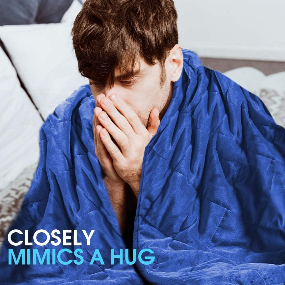 Dreamz 7 Kg Adults anti Anxiety Deep Relax Gravity Weighted Blanket, Royal Blue image number 5