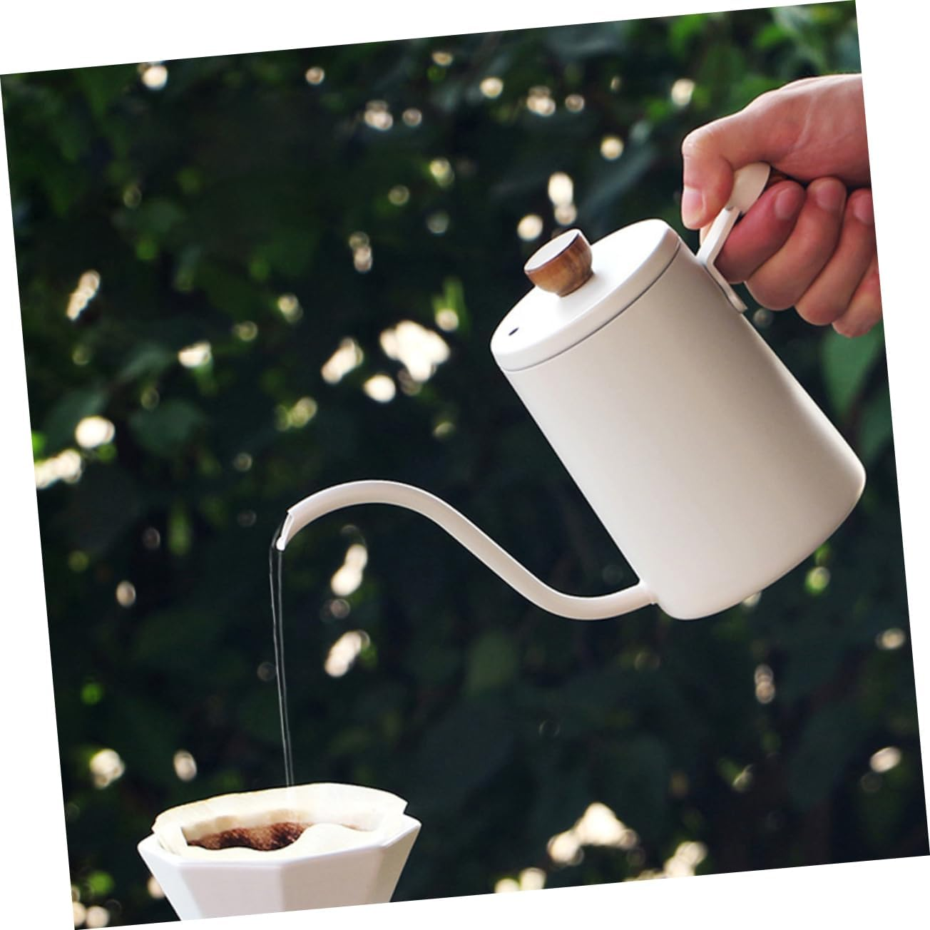 DONFAMDS Hand Brew Coffee Maker Tea Pot Infuser Drip Coffee Pot Stand Stainless Steel Easy Clean image number 3