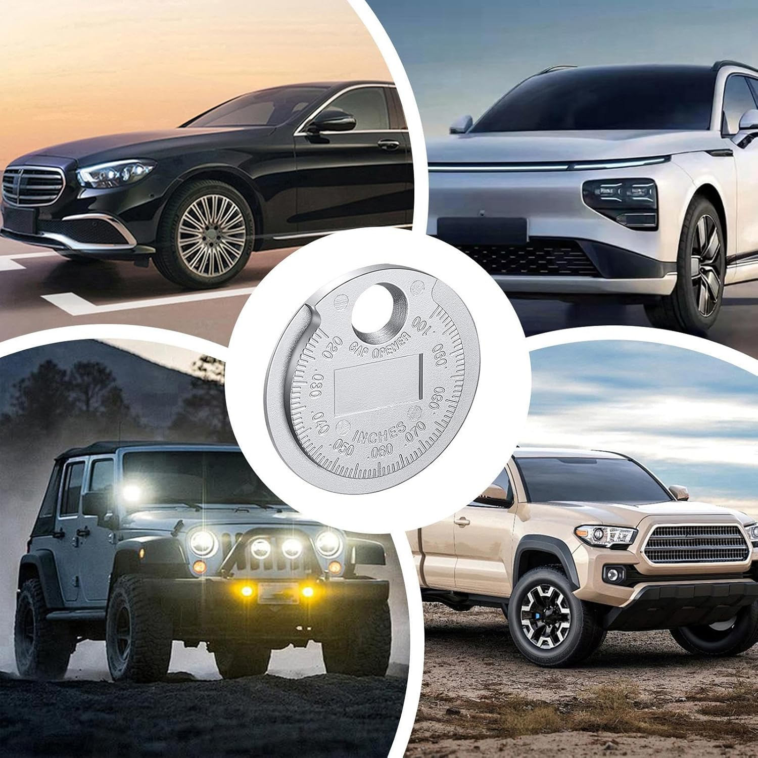 Rissunkv Spark Plug Gapping Tool | Spark Plug Gap Tool Gapper Gauge | Coin-Type Measurement Sparkplug Tester 0.6-2.4Mm Range Car Accessories for Truck, Driver & Travel image number 6