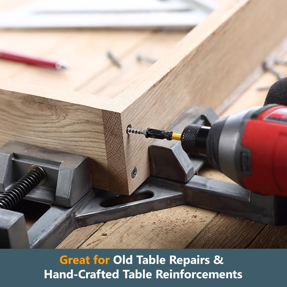 POWERTEC 71428 Surface Mount Corner Brackets with Mounting Hardware, Corner Braces for Table Aprons and Table Legs, Set of 4 image number 4