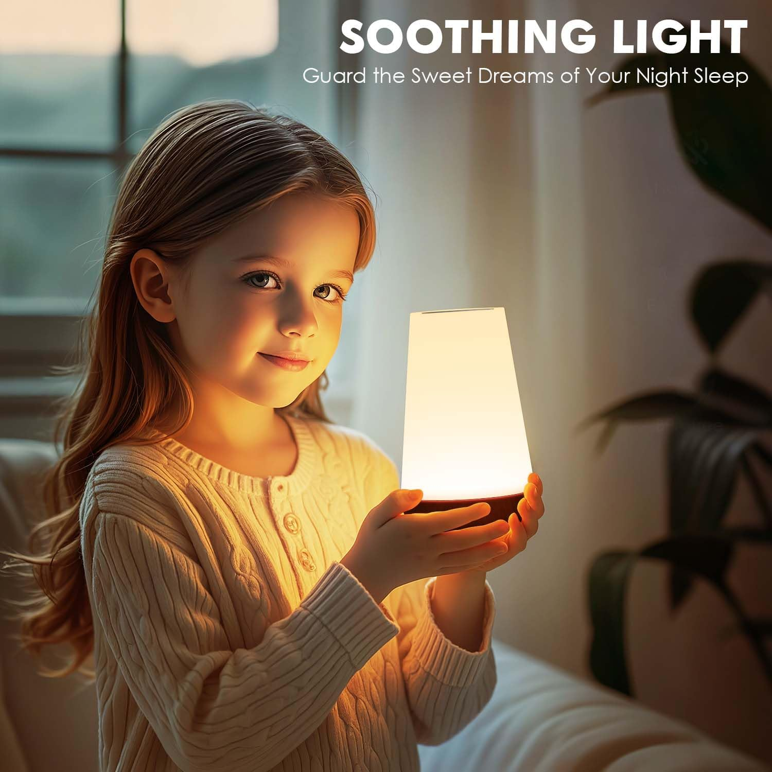 Auxmir Night Light for Kids Baby, LED Bedside Lamp for Nursery, Touch Sensor and Remote Control Dimmable, USB Rechargeable and Sleep Aid, 13 Colors Changing Portable Lamp for Bedroom Eye Caring image number 4