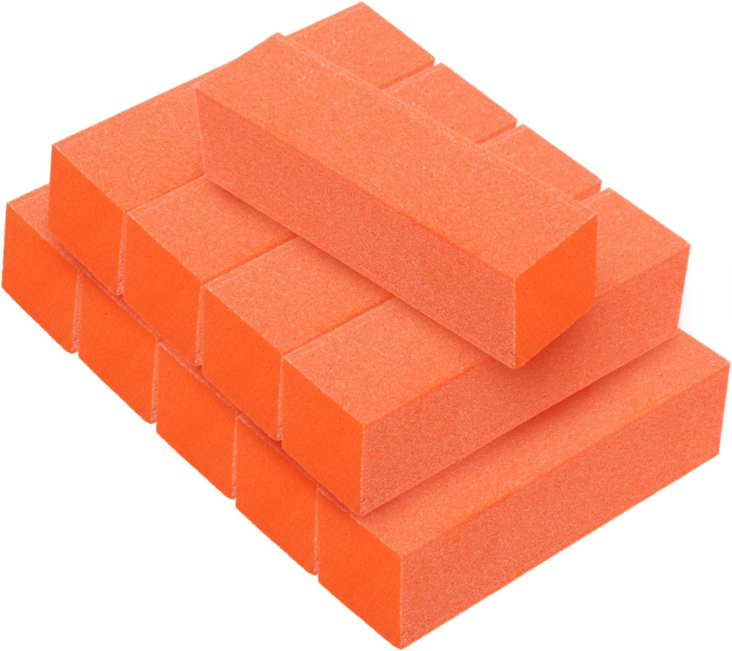 Mobestech 10Pcs Orange Sponge Nail Files Manicure Buffer Blocks Dual-Sided Sanding and Grinding Nail Files for Fingernail Care and Salon Use