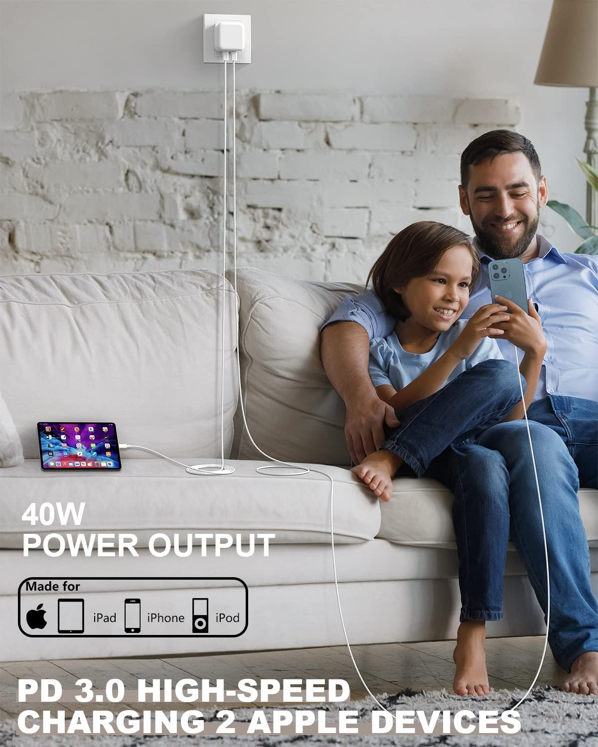 HEYMIX 40W Dual USB-C Charger, 2-Pack 20W Fast Wall Charger, 2-Port Type-C Power Adapter Charger, Dual USB C Fast Charger PPS QC3.0 AU Plug Compatible with Iphone14/13/12, Samsung S22/S21,Pixel 7,Ipad