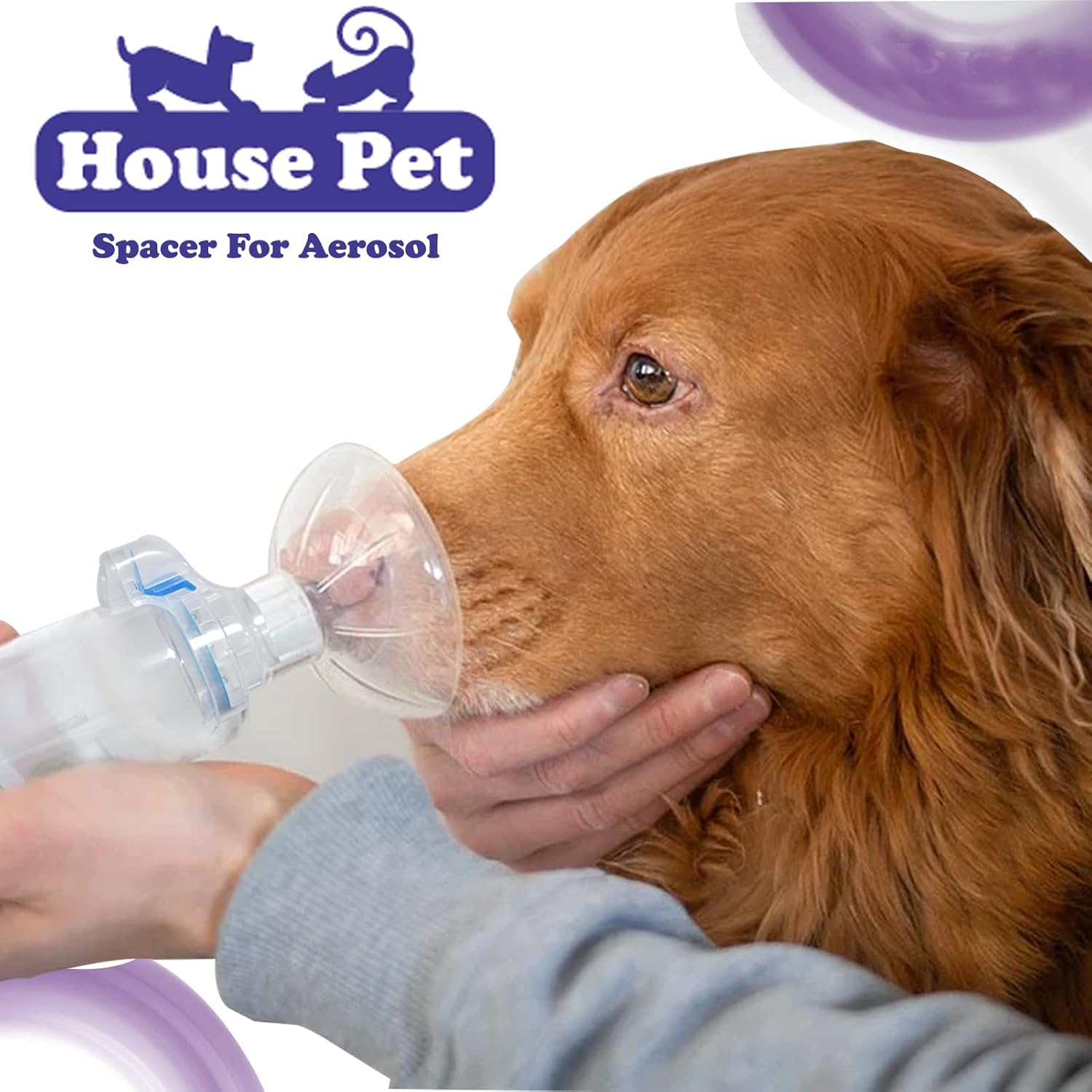 Inhaler Spacer for Dogs/Cats with 2 Silicone Masks, Aerosol Chamber Canine Spacer for Cats and Doggy for Respiratory Diseases Such as Bronchitis Feline Breathing Shortness Asthma image number 2