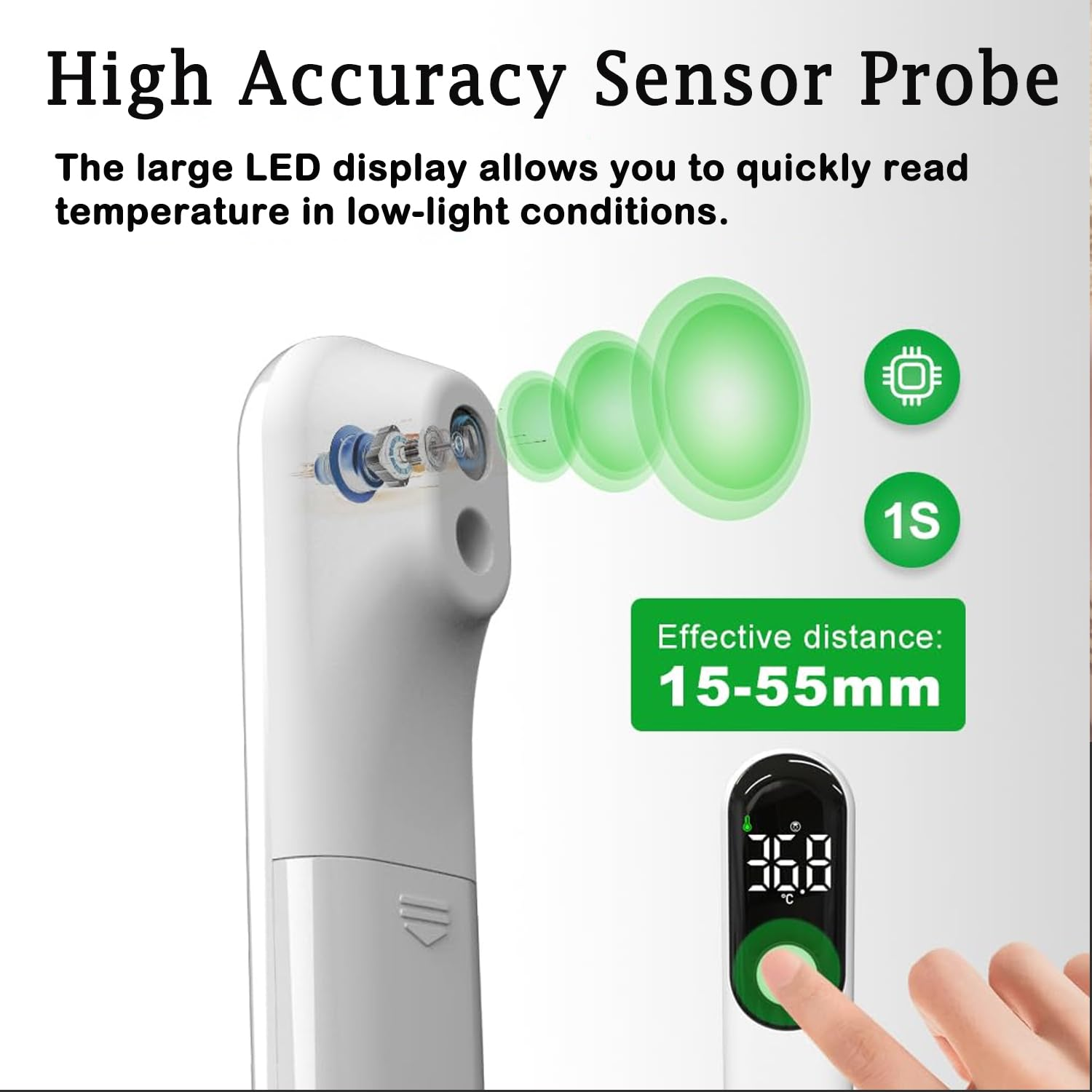 Touchless Baby Thermometer, Infrared Forehead and Ear Digital Thermometer, Medical Temporal Thermometers for Adults, Kids, Baby, Portable, with LCD Screen, Fever Alarm & Silent Mode