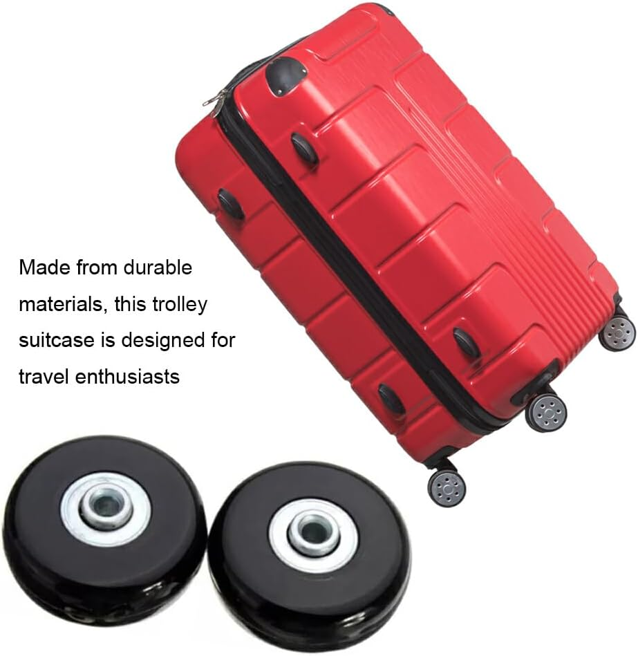 EUIOOVM 2Pieces Smooth Wheels and Lightweight Construction for Easy Rolling Durable PU Small Suitcase with Wheels Travel Luggage as Shown 50Mm*18Mm 1 image number 4