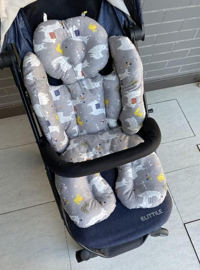 Baby Pushchair Seat Liners Baby Stroller Cushion Pram Liner Universal Stroller Cushion Seat Pad Soft Thicken Stroller Soft Cotton Insert with Mattress Stroller Seat Liner with Head and Body Support image number 1