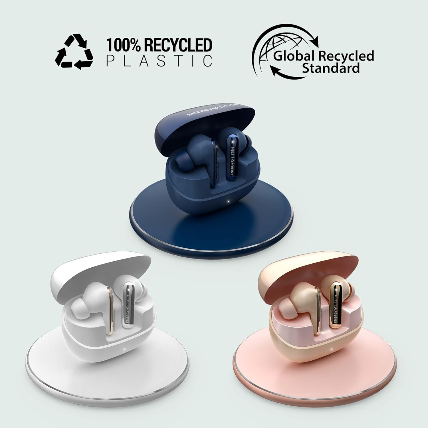 Energy Sistem Serenity ANC Ultra - Bluetooth Headphones with Hybrid Noise Cancelling ANC up to -35 Db, 25 Hours Battery Life, Qi Wireless Charging, IPX4 Waterproof and Recycled image number 4