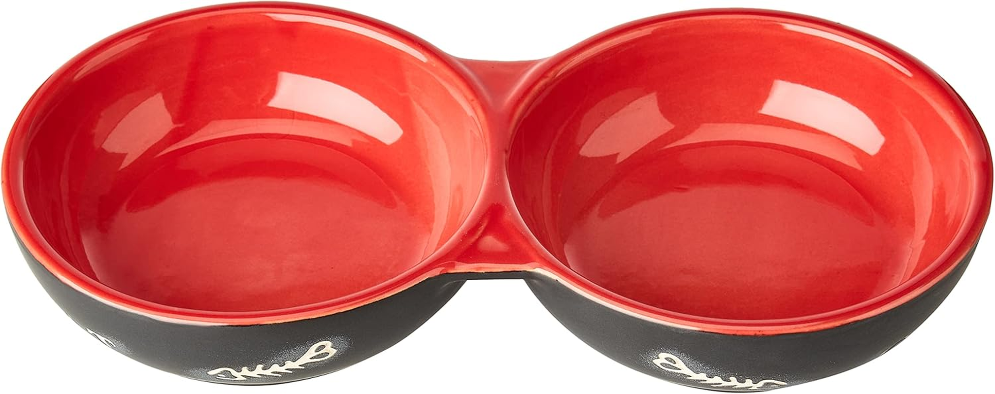 Nobby Cats Ceramic Double Bowl, 22.0 Cm