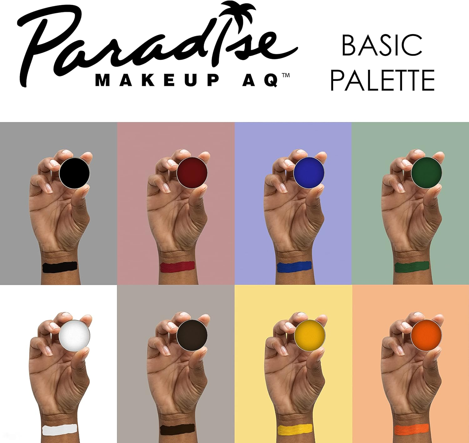 Mehron Makeup Paradise AQ Face & Body Paint 8 Color Palette (Basic) - Multicolored image number 5