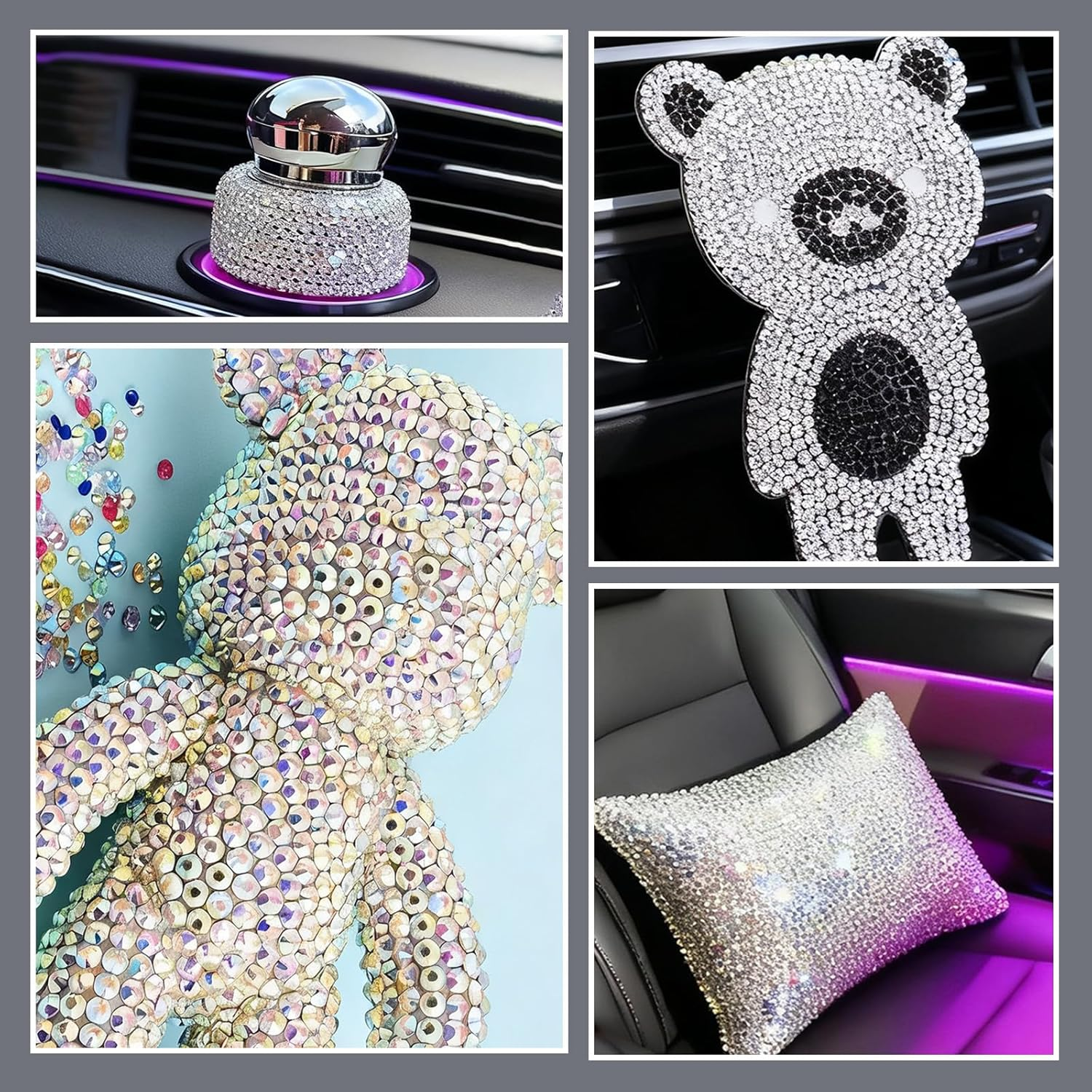 Jeyzuroa Black Rhinestones, Bedazzler Kit, 12 Pack (3 - 5Mm) round Plastic Craft Beads for Nail Rhinestones, DIY Jewelry, Party Favors (Black) image number 6