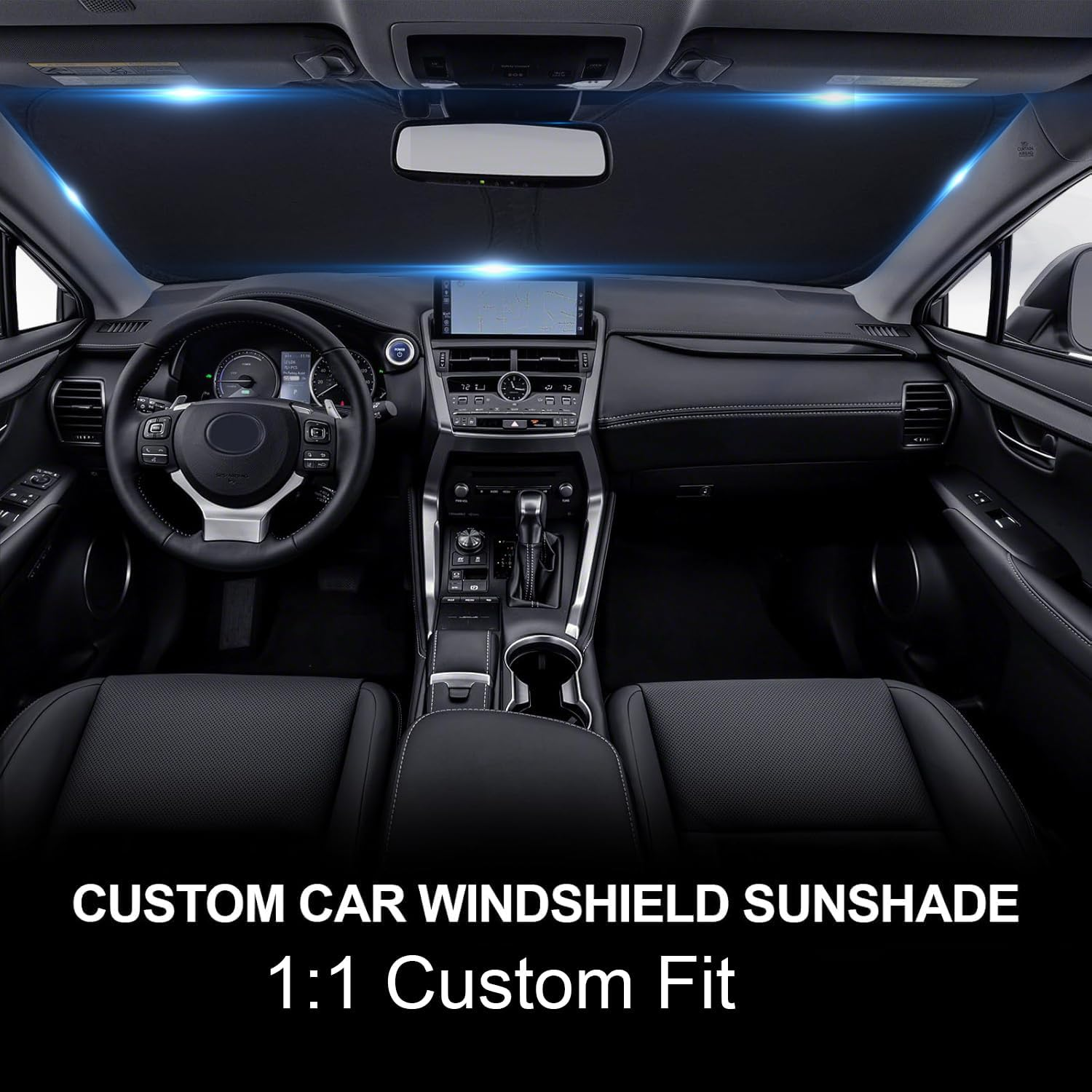 KMF Windshield Sun Shade for Toyota 4Runner 2010-2024 with 310T Foldable Car Sun Shade,Custom Fit Sunshade for Front Window Sun Visor Protector Interiors Block UV Rays Accessories image number 4