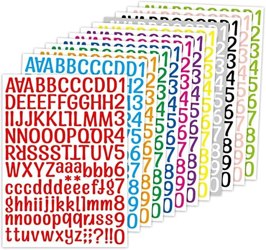 LALOCAPEYO Stickers 12 Sheets Alphabet Stickers Vinyl Self-Adhesive Number Alphabet Vinyl Stickers, Mailbox Numbers Labels DIY Crafts Art Making image number 4