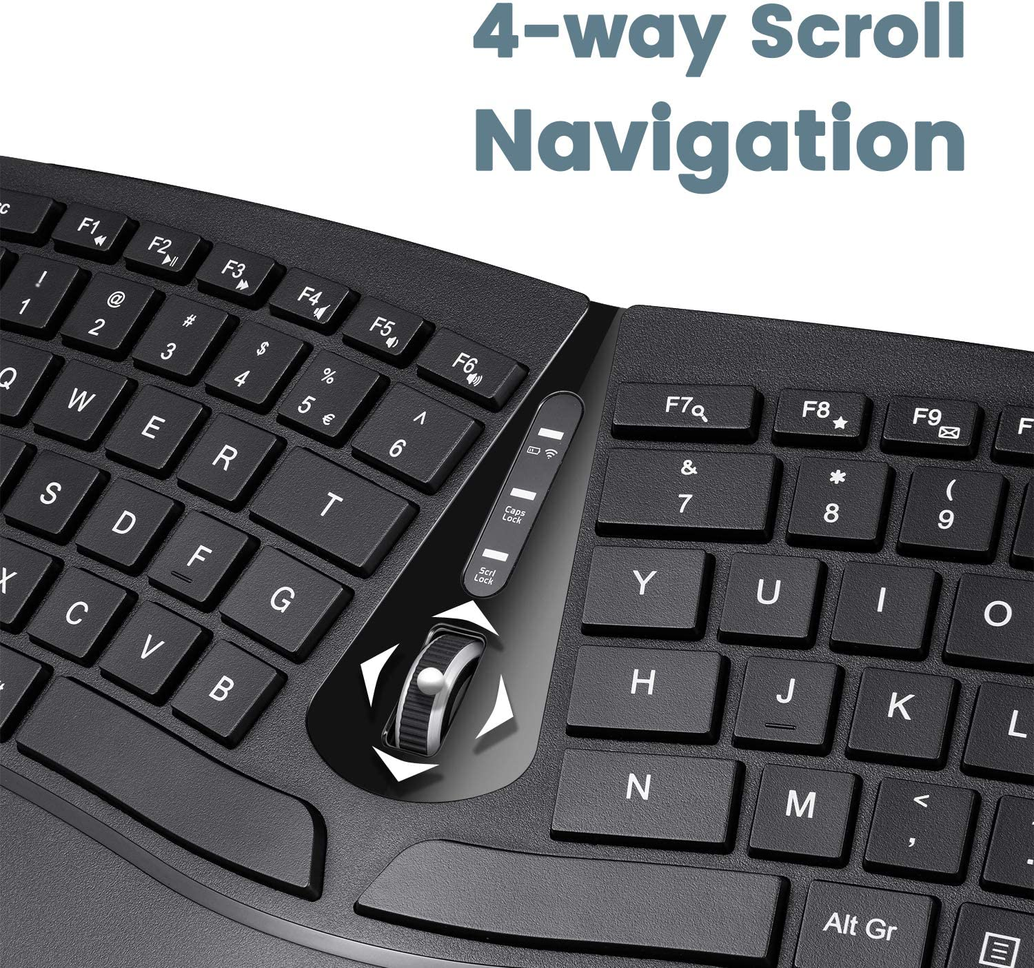 Perixx PERIDUO-606 Wireless Mini Ergonomic Keyboard with Portable Vertical Mouse - Adjustable Palm Rest Stand - Membrane Low Profile Keys - US English image number 6