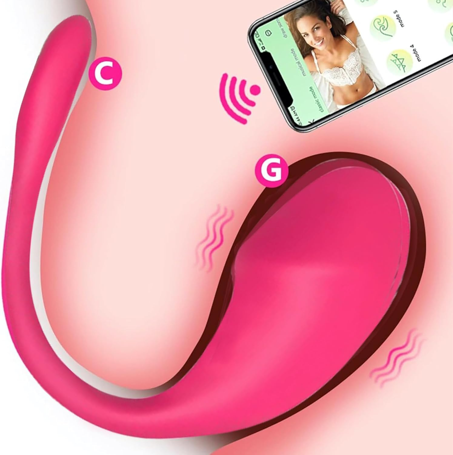 Wearable Panty Bullet Egg Plug Vibrator with App Control - Heart Butterfly Clitoral G Spot Dildo Vibrator, 10 Modes, Vibrating Clitoral Stimulator Massager, Adult Sex Toy for Women and Couples (Pink) image number 1