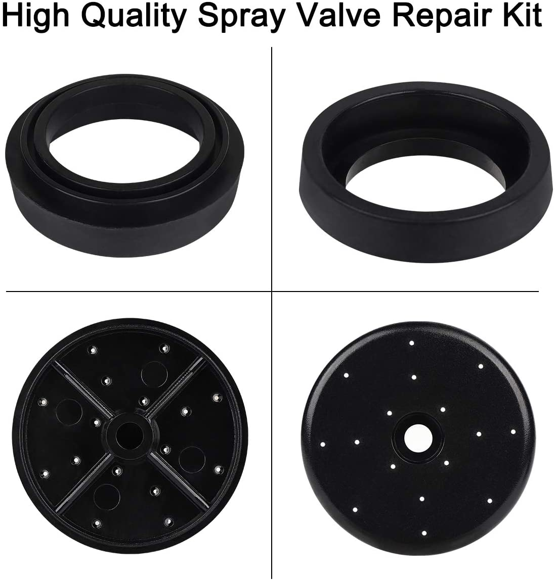 KWODE Pre-Rinse Spray Valve Repair Kit for All Commercial Sink Sprayer Spray Face Bumper and Screw Repair Part Black image number 3