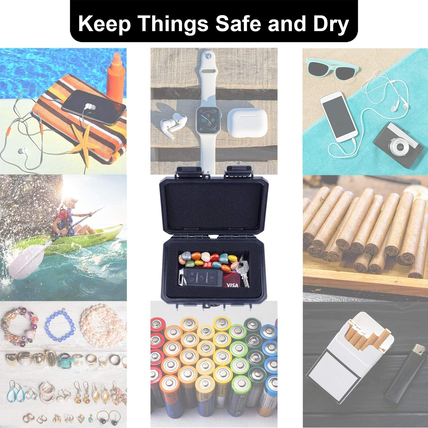 Lykus HC-1410 Mini Hard Case Dry Box with Foam Insert, Interior Size 14X9X3.8 Cm, IP66 Splash-Proof image number 5