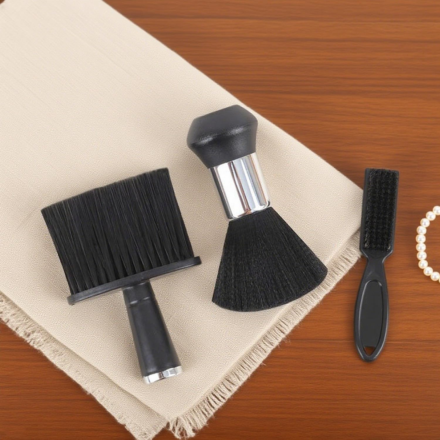3 Piece Barber Brush Set,Hair Clipper Cleaning Brush,Soft Neck Duster for Brushing off Hair around Neckline & Ears,Cutting Brush,Soft Barber Trimmer Clipper Cleaner Hairbrush,Cleaning Brush image number 3