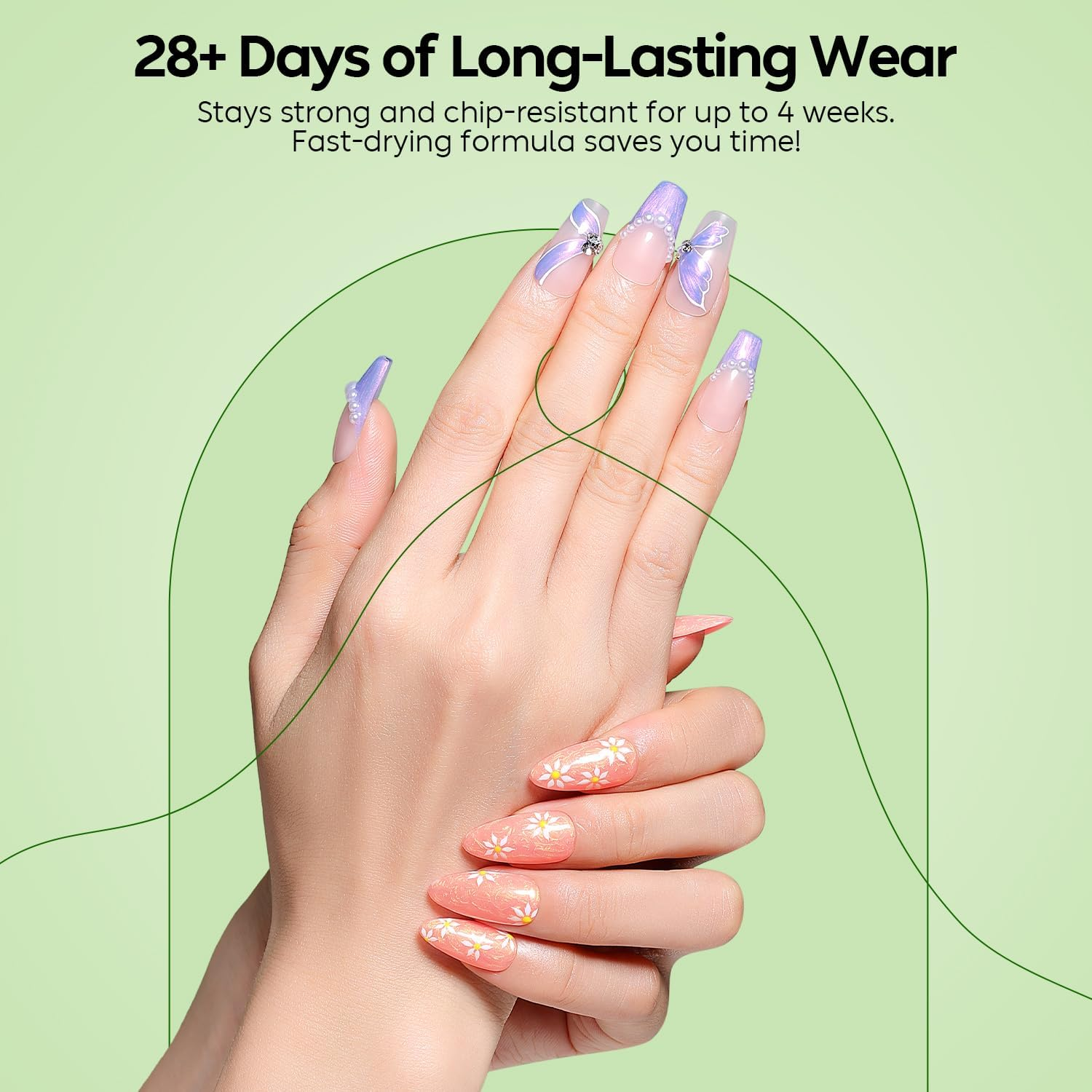 Luxbon 6 Pcs Pearl Gel Nail Polish Set - Spring Colour Set Long Lasting Gel Polish, Uv Led Soak off Nail Art Designs Manicure Kit 009 - Lb6004 image number 4