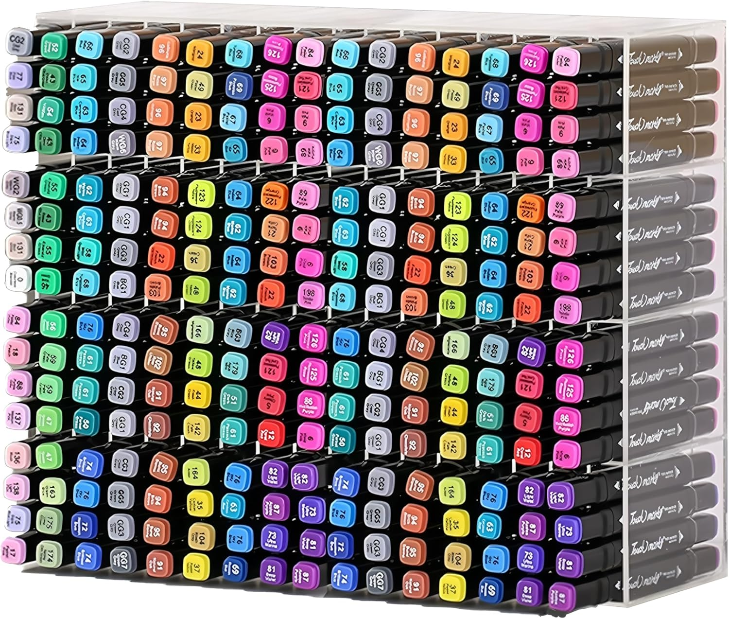 256 Markers Acrylic Marker Organizer, Clear Pencil Holder Markers - Large Horizontal Art Marker Storage Rack for Desk, Vertical Marker Holder Shelf for Acrylic Paint Pens image number 1