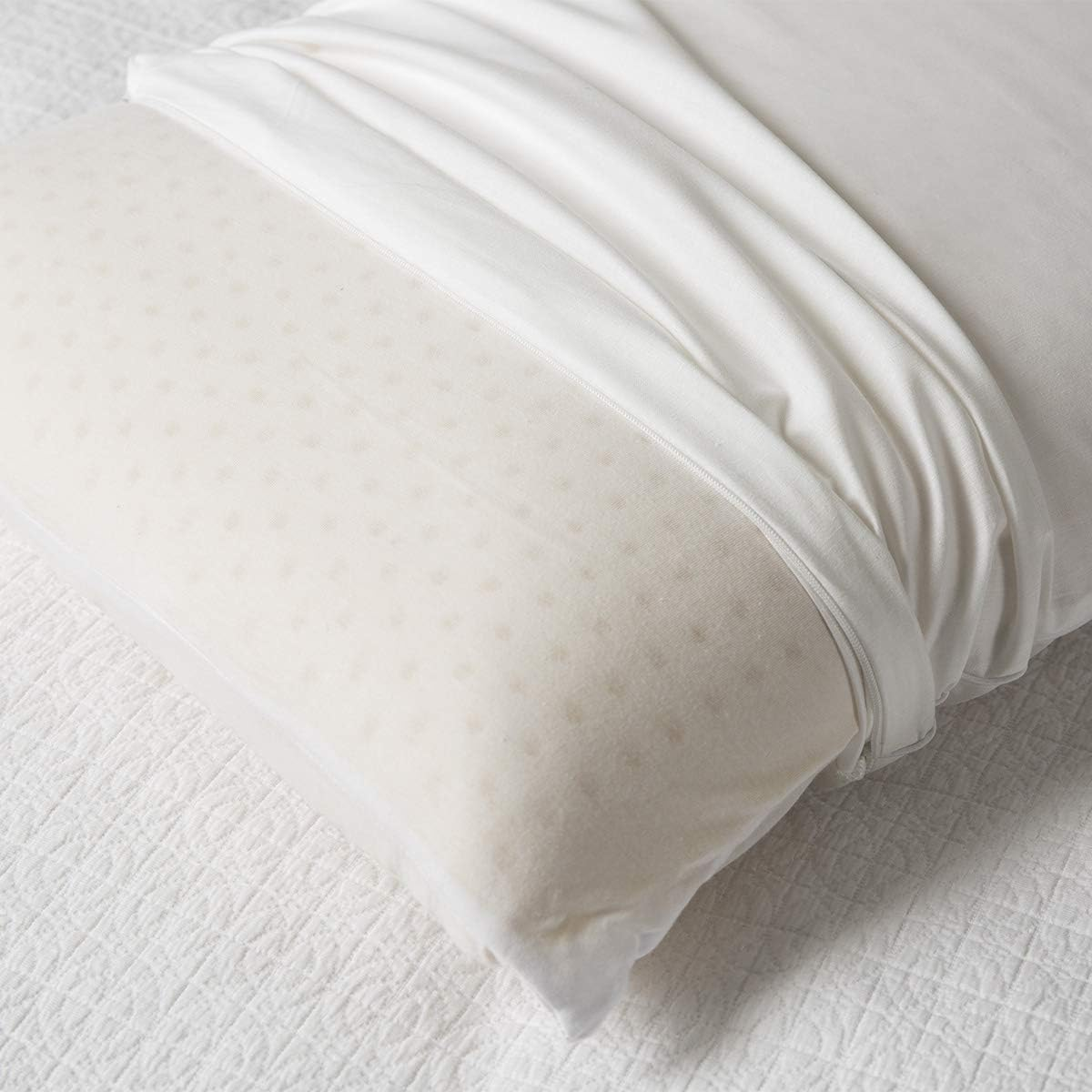 Tontine Comfortech Talalay Latex Pillow &ndash; Medium Height with Gentle Cushioning and Spinal Alignment Support &ndash; Premium Talalay Latex with Removable Machine Washable Natural Cotton Cover image number 5