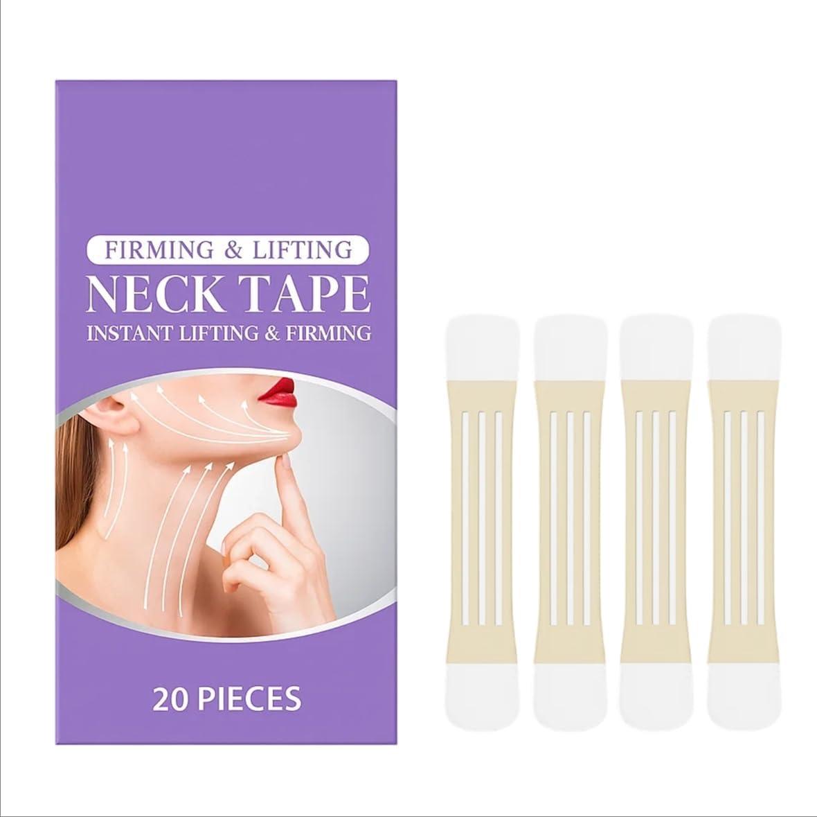 20 Pieces Face Tape for Wrinkles, Neck Tape Lifting Invisible Behind, Neck Lift Tape for Tightening image number 6