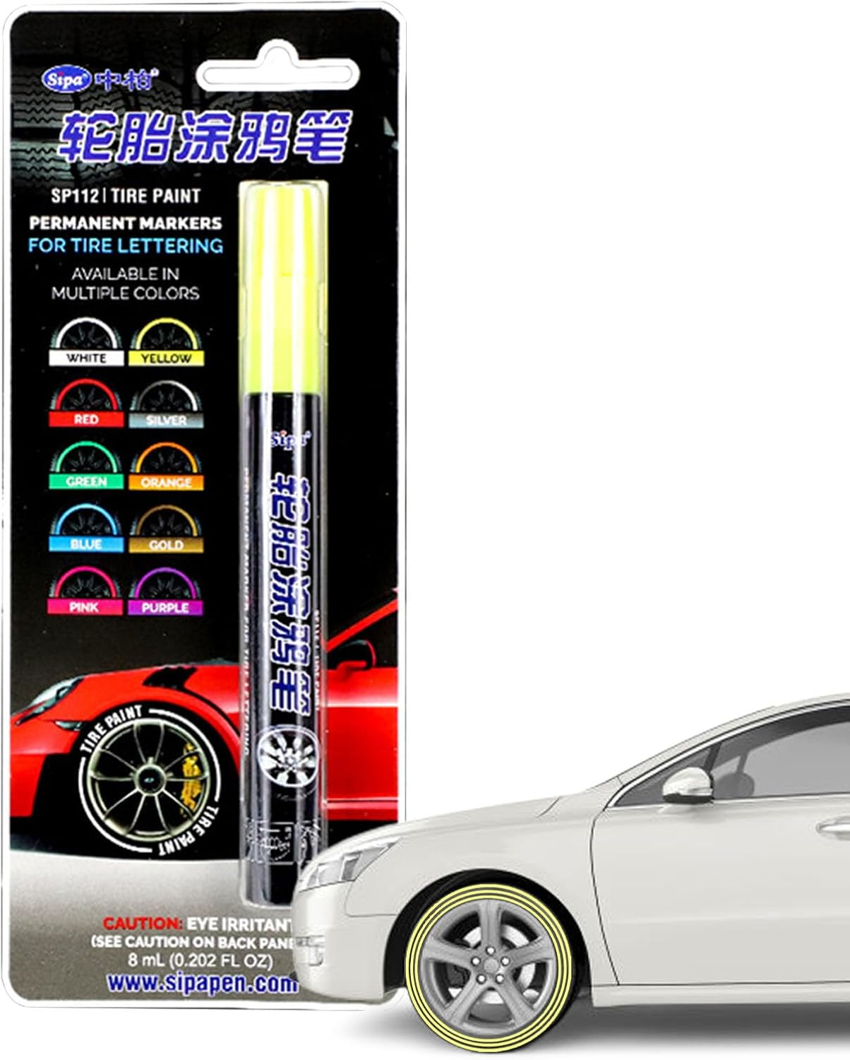 Tire Lettering Paint Pen &ndash; Waterproof Auto Marking Tool, Smooth Ink Touchup Marker | All Place Pen, Permanent Paint Stick for Writing on Tyres Glass Cans Stones Canvas Shoes Outdoor Courtyard Projec image number 6