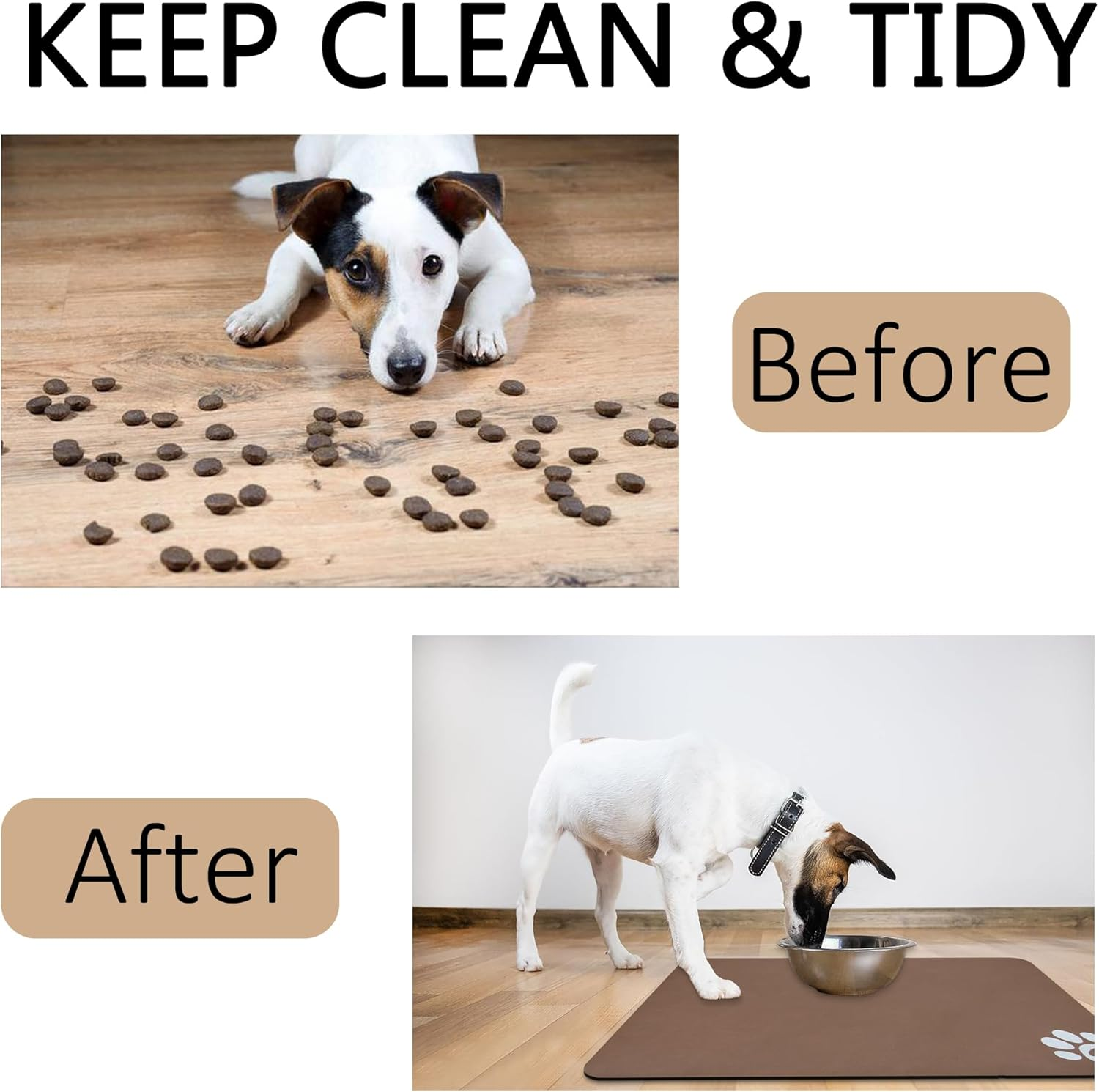 YCT Pet Cat Food Mats - Non-Slip Super Absorbent, 18.1 X 11.8 Inches, Dark Grey image number 2