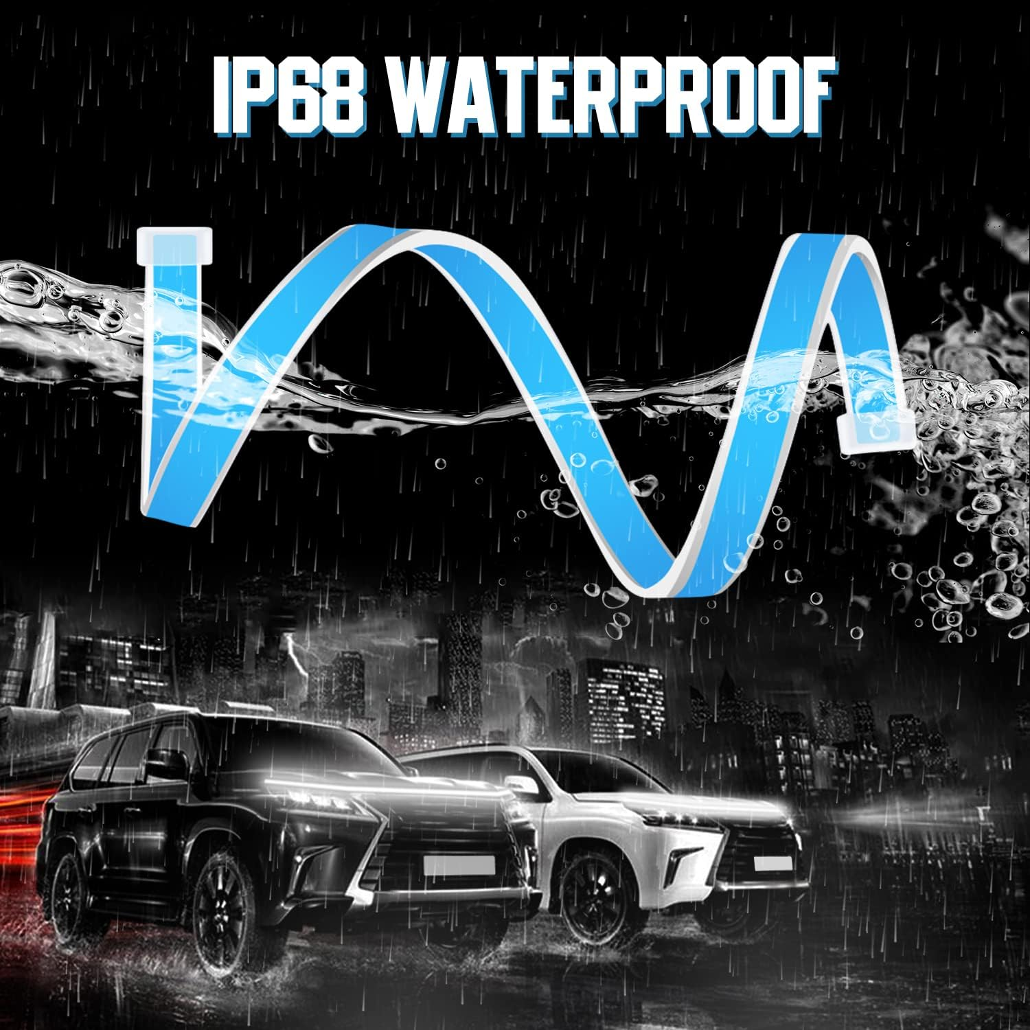 Kaidengzhe Car LED Hood Light Strip, 59 Inch 12V Flexible Waterproof Daytime Running Light, Universal Hood Starter Trim Hood Light Kit, Exterior LED Strip Light for Automotive SUV Truck, White, 1Pcs image number 5