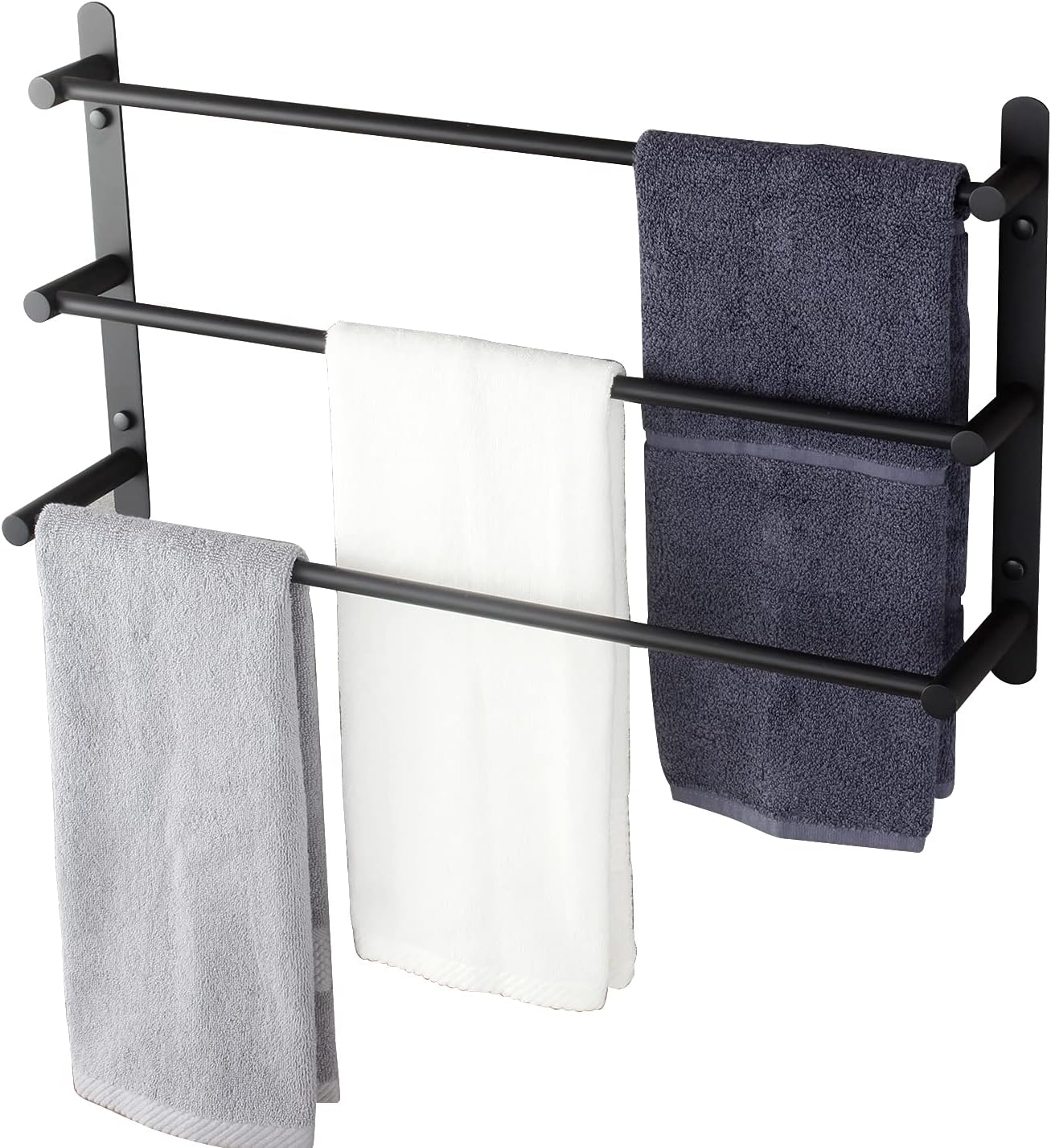 KOKOSIRI Bath Towel Bars Bathroom 3-Tiers Ladder Towel Rails Wall Mounted Towels Shelves Rack Stainless Steel, Polished Chrome, B5002CH