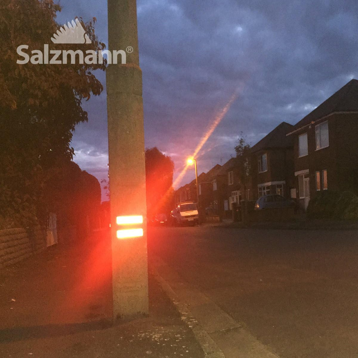 Salzmann Diamond Grade Reflective Stickers | Waterproof and Weatherproof Reflective Stickers for Cars, Motorcycles, Helmets Etc. | Made with 3M Scotchlite | 4 Stickers per Pack