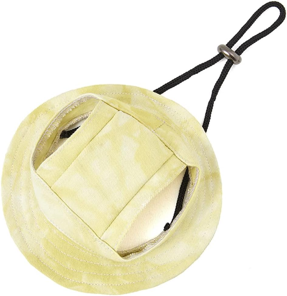 Marupet round Brim Princess Hat Visor Hat Pet Dog Mesh Porous Sun Hat with Ear Holes for Small, Extra Small Dog Teddy, Pug, Chihuahua, Shih Tzu, Yorkshire Terriers, Papillon Stripes L