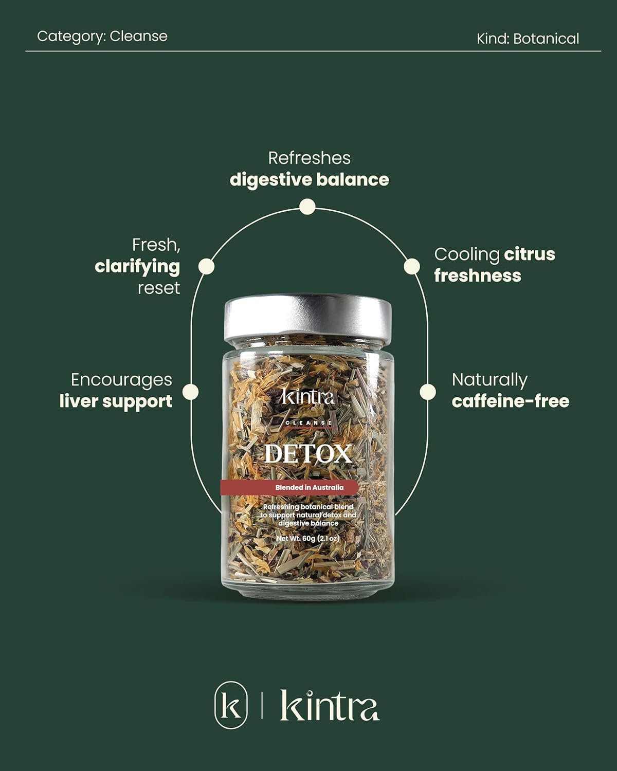 Kintra Foods Organic Premium Detox and Cleanse Loose Leaf Tea, 60G image number 6