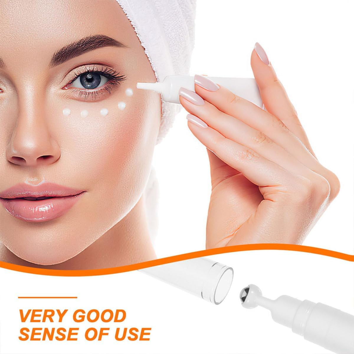 Refillable Roller Ball Eye Cream Bottle 15Ml White Vacuum Serum Container Portable Travel Eye Serum Applicator for Skincare and Massage image number 6