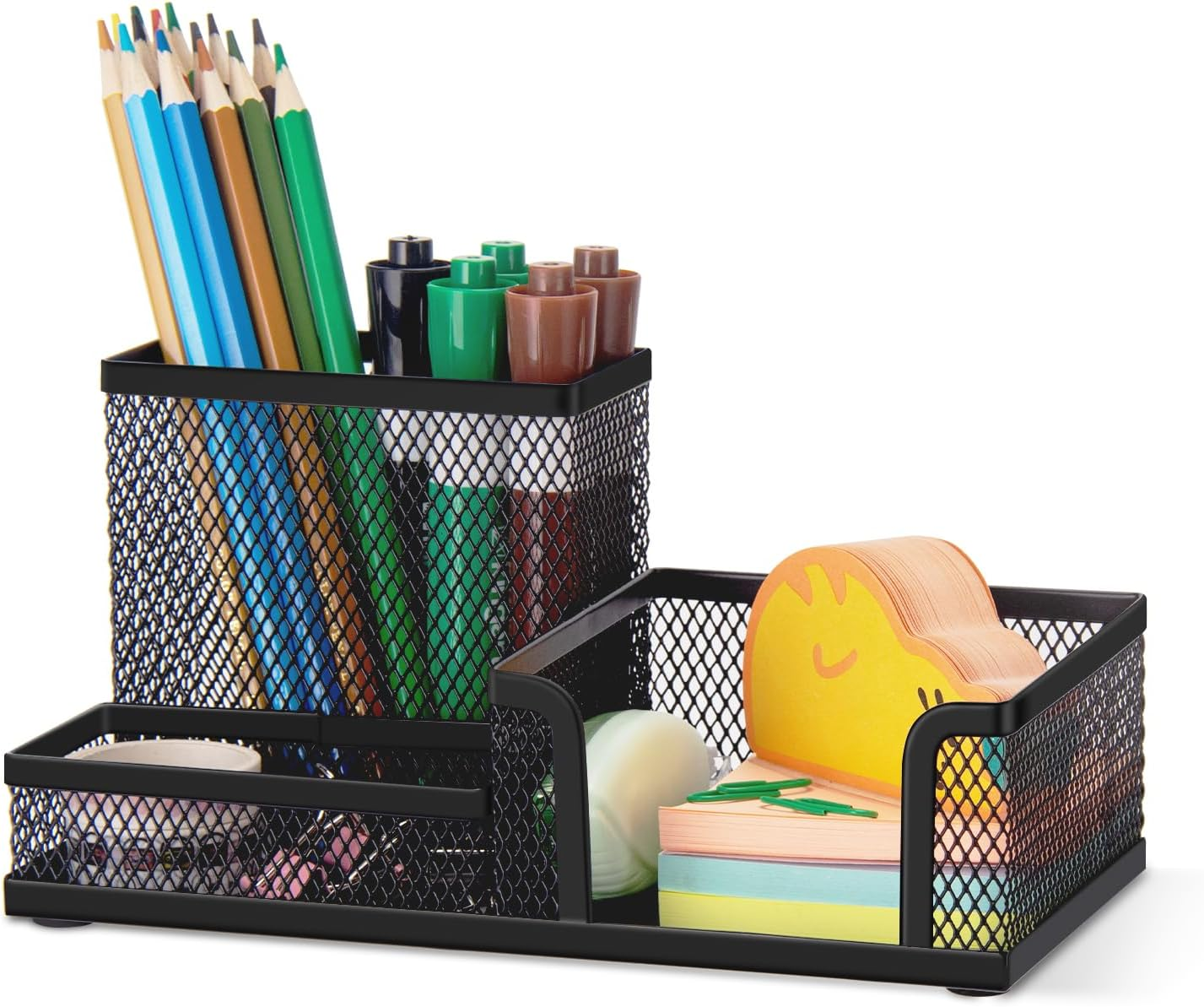 Comix Desk Tidy Mesh Desk Organiser Pen Stand Multi-Functional Metal Holder -B2061(Black)
